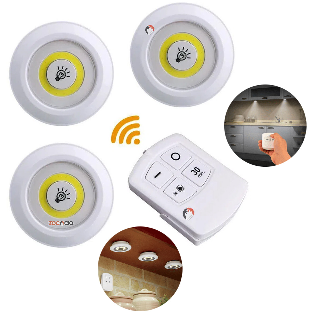 Miniatura 4 de Set 3 Luces Inalámbricas Lampara Led Con